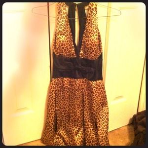 Silky cheetah print dress, super cute!