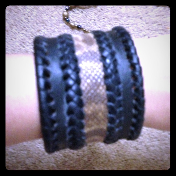 Genuine leather snake skin bracelet