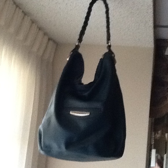 Leather look bag in dark teal