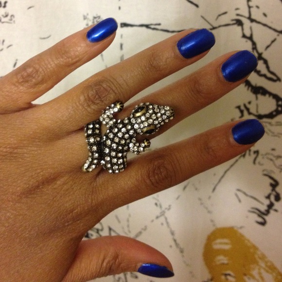 SOLD//Studded adjustable lizard statement ring