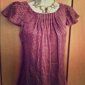 🚫SOLD🚫 BCBG MaxAzria Red White Checkered Silk