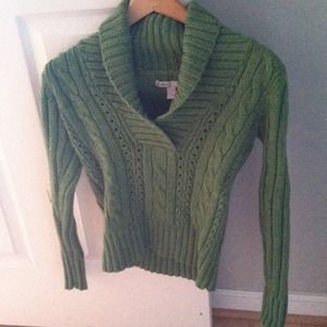 Traded#####Green shawl collar sweater