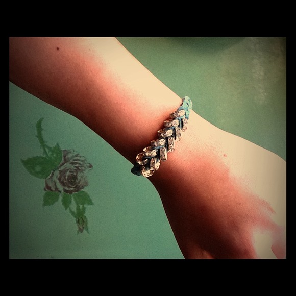 Turquoise leather braided bracelet