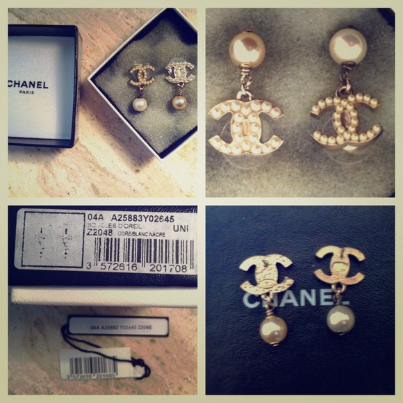 SOLD Chanel Mismatched Gold Tone Logo Earrings