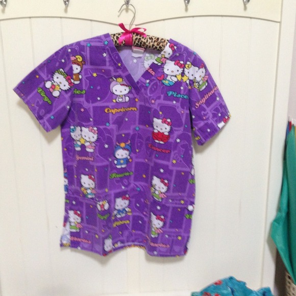 Used small Hello Kitty Scrub Top!