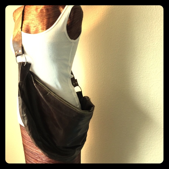 All leather hobo style cross body bag.