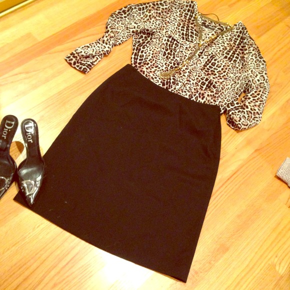 Sold Wool black pencil skirt from Banana Republic