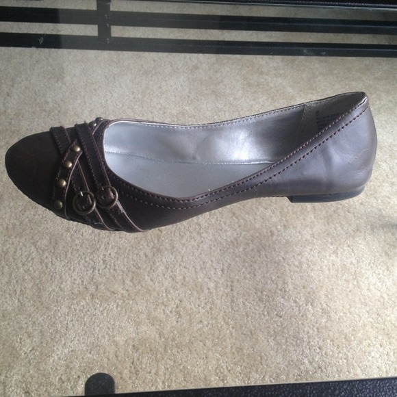SOLD Studded Brown Flats. Super cute - Picture 2 of 3