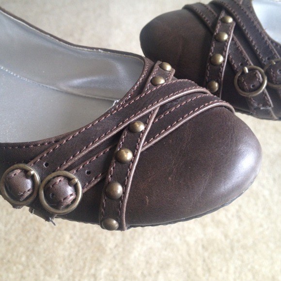 SOLD Studded Brown Flats. Super cute - Picture 3 of 3