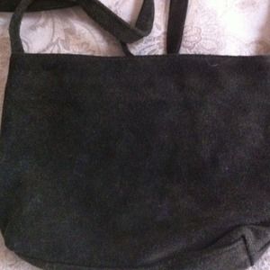Olive green suede handbag