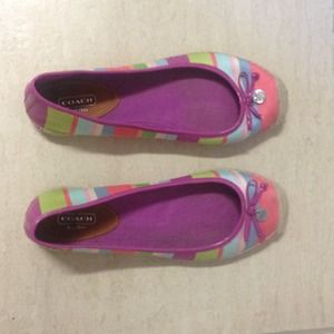 Coach slip-ons. Multicolor stripes. Size 10