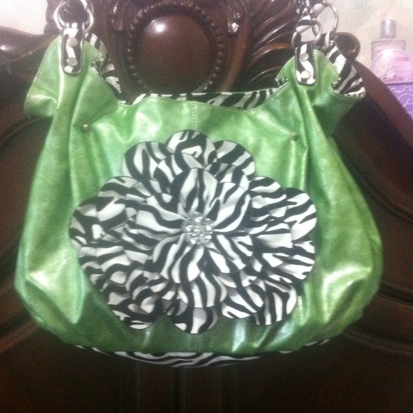zebra green bag