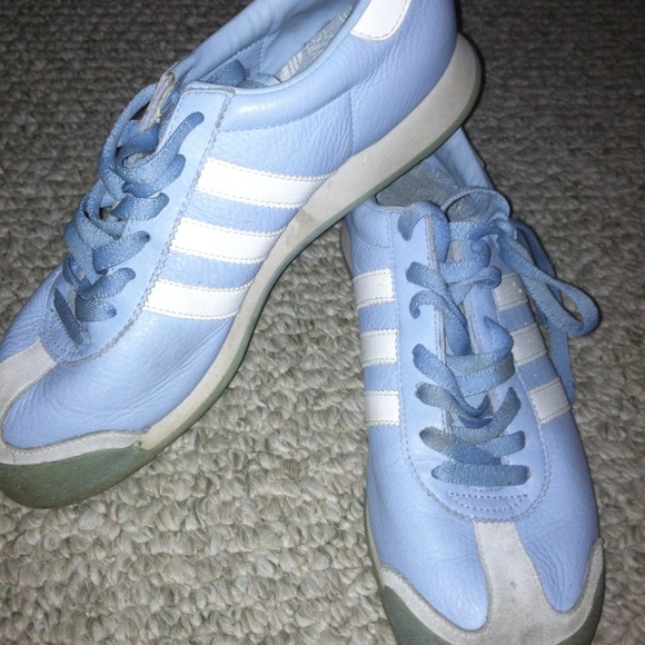 Baby blue Adidas sneakers