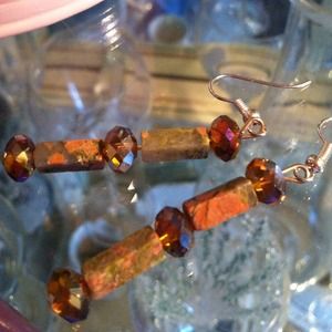 Swarovski & Agate Stone Earrings