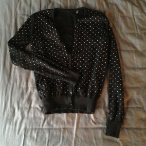 ⚠CLEARANCE⚠Black/White Polka Dot Cardigan