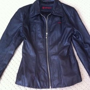 Guess Black Leather Moto Jacket