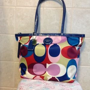 100% Authentic Multi-colored "C" Coach handbag
