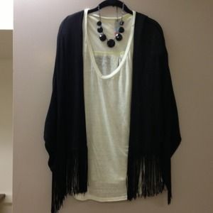 Black fringe cardigan