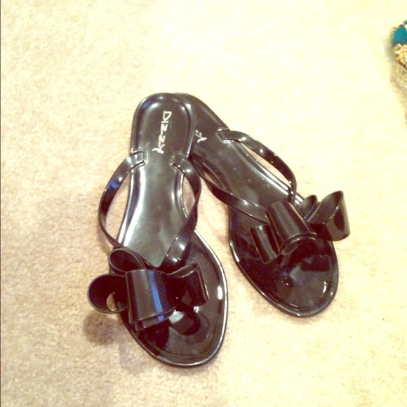 Black Jelly sandals (size: 38)