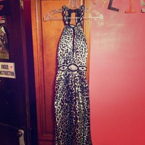 Gorgeous leopard print gown with beading detail