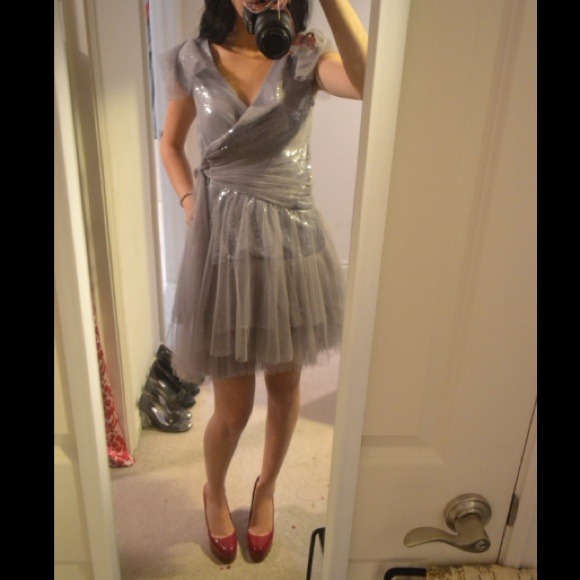 Diane von Frutsenburg sequin wrap around dress