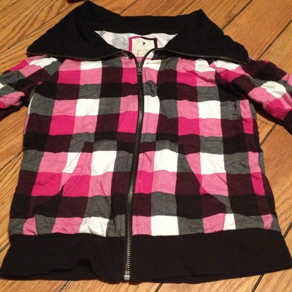 Plaid sweatshirt with collar