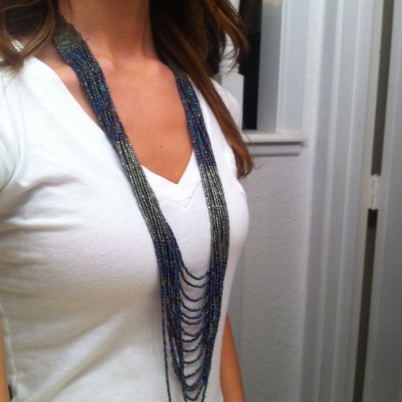 SOLD!!!!!Blue and clear necklace