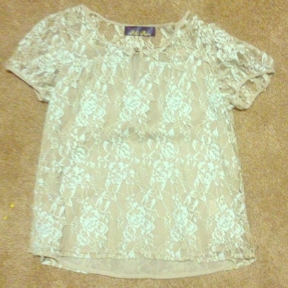 Light brown and blue top