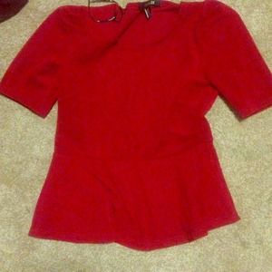 Red textured peplum