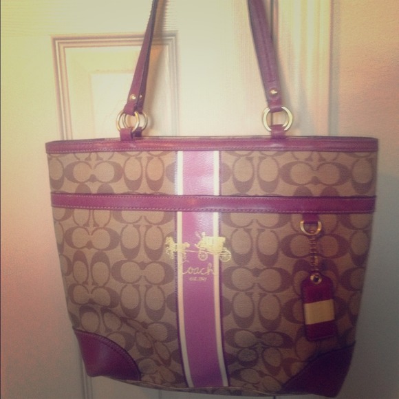 Coach Stripe Tote and wristlet bundle!