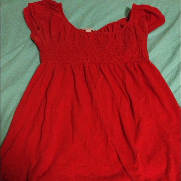 Red baby doll tunic