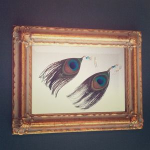 ✨BUNDLE✨ Peacock Earrings and Braided Necklace