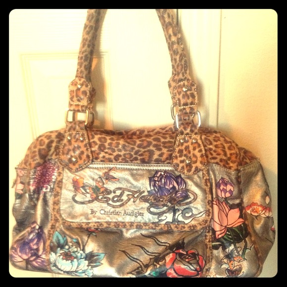 Ed Hardy Purse with leopard
