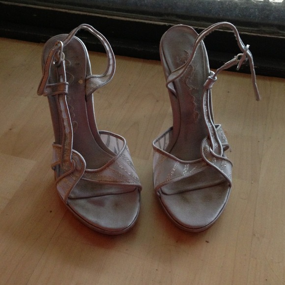 Gray silver shoes