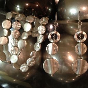 Stretch bracelet and earring.