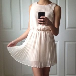 Cream pleat cocktail dress