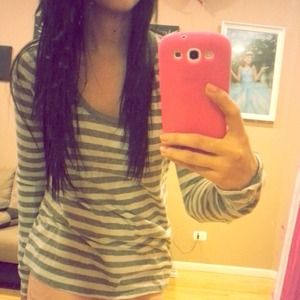 Gray Stripe long sleeve shirt