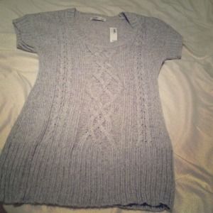 Grey cable knit sweater