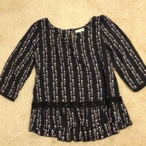 Aerie 3/4 sleeve navy blouse.