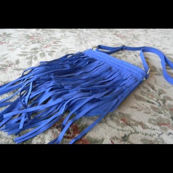 🚫SOLD🚫Fringe Cobalt Blue Satchel Tassle