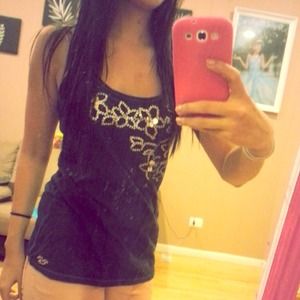 Blue and silver hollister Flower tank top.