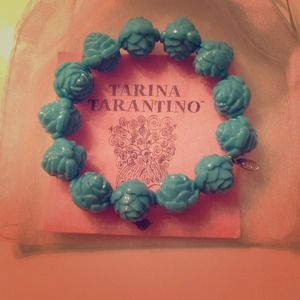 Tarina Tarantino - Turquoise Rose Carved Bracelet