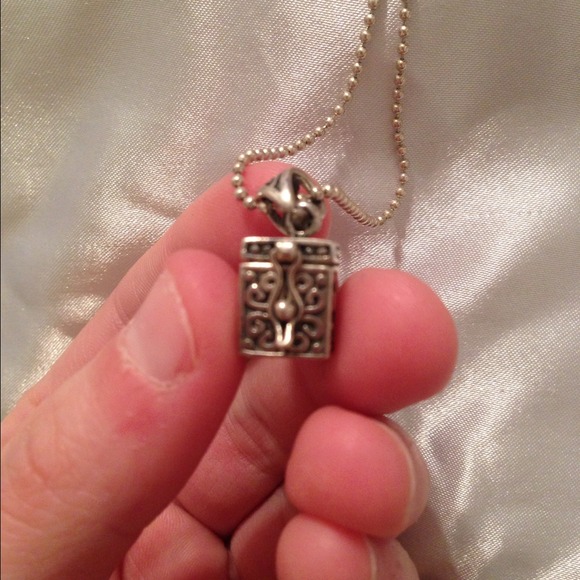 .925 silver prayer box necklace