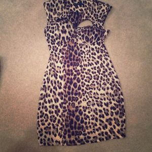 Leopard print mini dress