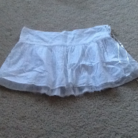 White Cotton and Tulle Miniskirt