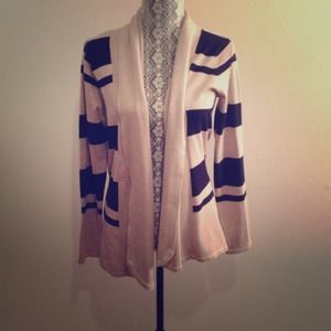 Bundle. Navy&tan cardigan & jcrew button down