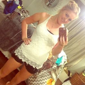 BUNDLE!! Lace razor tank. White. Super cute!