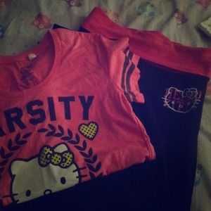 Hello kitty yoga pants & shirt