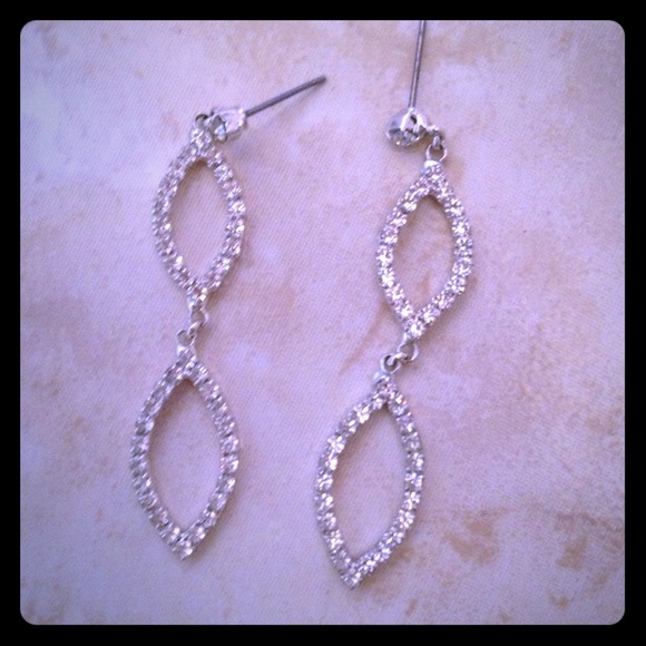 Diamond accent silver tone earrings