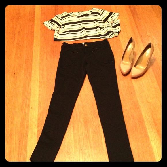 Free people black riding pants